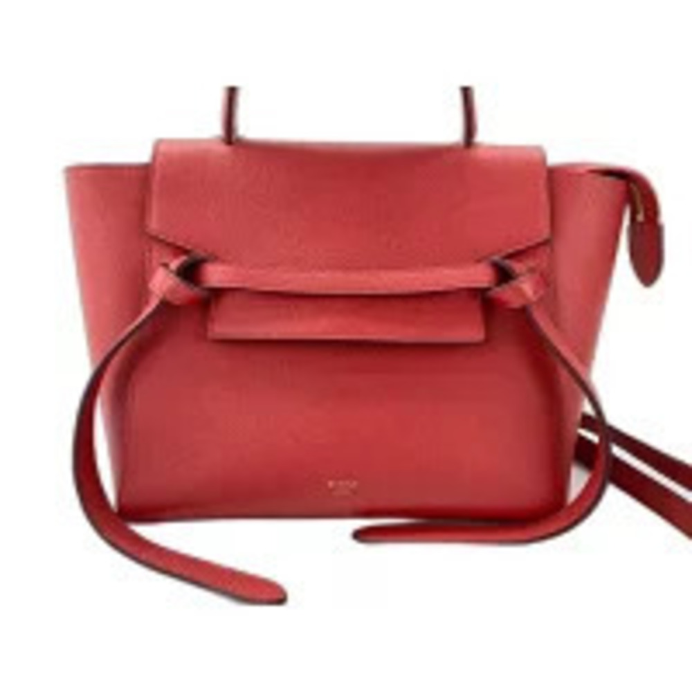 Celine red grained calfskin Celine Belt Bag knotted leather belt